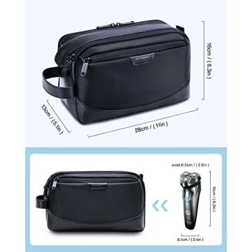 BAGSMART Toiletry Bag for Men, Large Travel Toiletry Organizer, Dopp Kit Water-resistant Shaving Bag for Toiletries Accessories - Black