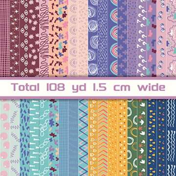 Mooker 36 Rolls Washi Tape Set - Decorative Adhesive Tape, Colored Masking Tape for DIY Crafts, Bull...