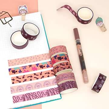 Mooker 36 Rolls Washi Tape Set - Decorative Adhesive Tape, Colored Masking Tape for DIY Crafts, Bullet Journaling, Gift Wrapping, Scrapbooking Supplies, Party Decorations and Arts