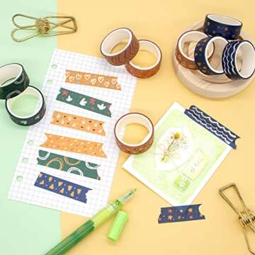 Mooker 36 Rolls Washi Tape Set - Decorative Adhesive Tape, Colored Masking Tape for DIY Crafts, Bullet Journaling, Gift Wrapping, Scrapbooking Supplies, Party Decorations and Arts