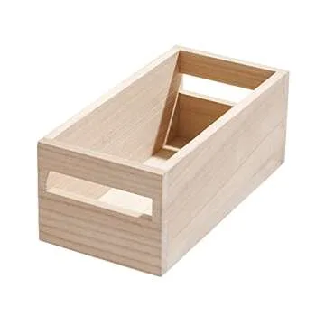 Eco-Friendly iDesign Wood Storage Bin with Handles