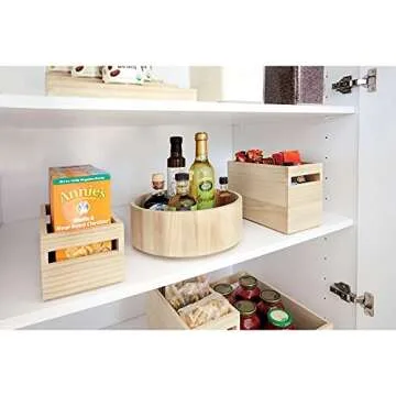 Eco-Friendly iDesign Wood Storage Bin with Handles