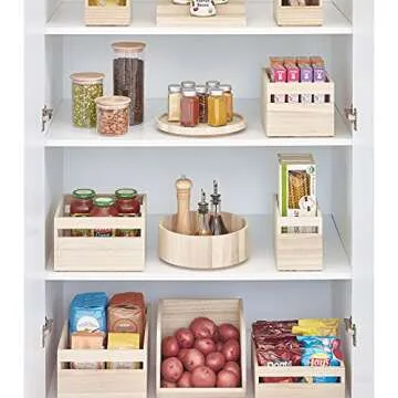 Eco-Friendly iDesign Wood Storage Bin with Handles