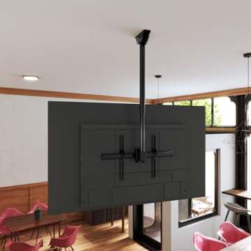 Mount-It! Adjustable Height Ceiling TV Mount Bracket with Full Motion Features
