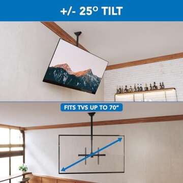 Mount-It! Ceiling TV Mount Bracket for Flat & Sloped Ceilings