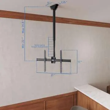 Mount-It! Ceiling TV Mount Bracket for Flat & Sloped Ceilings