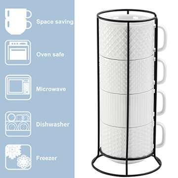 Buyajuju Stackable Coffee Mugs Set: Unique & Durable