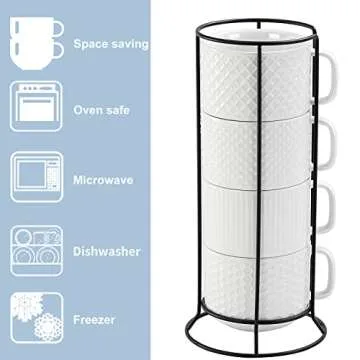 Buyajuju Stackable Coffee Mugs Set: Unique & Durable