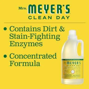 MRS. MEYER'S CLEAN DAY Liquid Laundry Detergent, Biodegradable Formula Infused with Essential Oils, Honeysuckle, 64 oz - Pack of 2 (128 Loads)