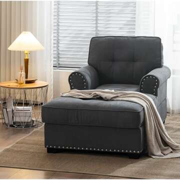 BEEY Cozy Chaise Lounge - Upholstered Sleeper Chair