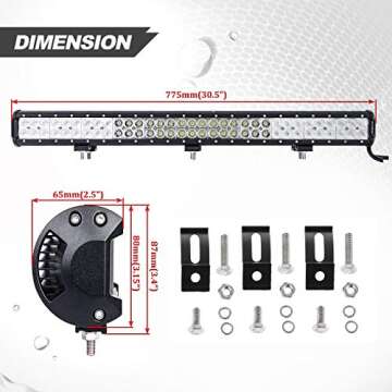 Auxbeam 30 inch LED Light Bar 198W Light Bar Combo with 66pcs 3W Led Chips Driving Light for Off-Roa...