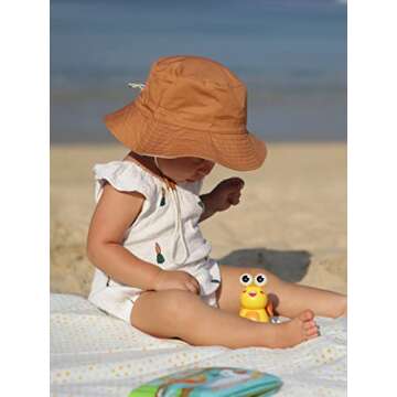 Baby Sun Hat for Boy Girl Toddler Summer Bucket Hat Kids Sun Protection Beach Hat Cotton Baby Hats Dark Orange