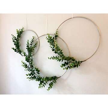 Designs by DH Metal Hoop Wreath Shabby Chic Eucalyptus Succulent Green Simple Wedding Baby Nursery R...