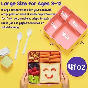 Fimibuke Kids Bento Lunch Box - Perfect for Ages 3-12