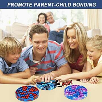 LulusVente Pop It Fidget Toys - Bubble Tie Dye Fidgets Toys for Anxiety - Sensory Toys for Autism - Stress Relief Toys for Kids with ADHD - Food Grade Silicone 3 Pack Set, Push Pop Fidget Toy (Round)