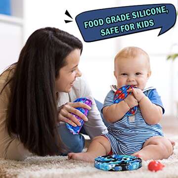 LulusVente Pop It Fidget Toys - Bubble Tie Dye Fidgets Toys for Anxiety - Sensory Toys for Autism - Stress Relief Toys for Kids with ADHD - Food Grade Silicone 3 Pack Set, Push Pop Fidget Toy (Round)