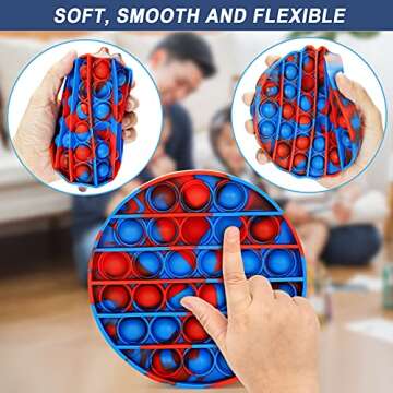 LulusVente Pop It Fidget Toys - Bubble Tie Dye Fidgets Toys for Anxiety - Sensory Toys for Autism - Stress Relief Toys for Kids with ADHD - Food Grade Silicone 3 Pack Set, Push Pop Fidget Toy (Round)