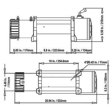 RUGCEL 13500lb Waterproof Electric Truck Winch