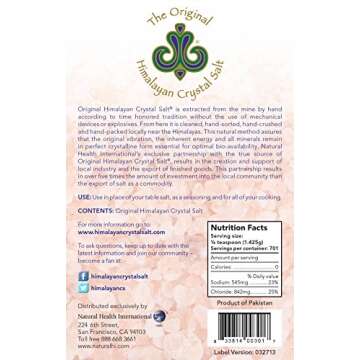 Original Himalayan Salt Crystal - Fine Granulated Culinary Salt for Cooking, Food Preparation and Health with 84 Trace Minerals - 2.2lb (1kg)