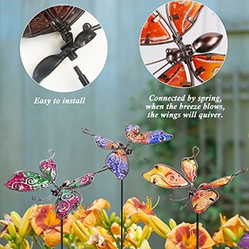 Juegoal Colorful Butterfly Garden Stakes Set of 3
