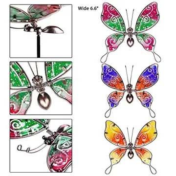 Juegoal Colorful Butterfly Garden Stakes Set of 3