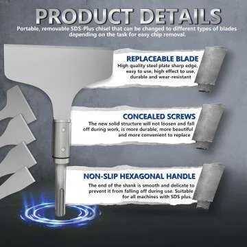 Chisel Set with SDS+ Shanks & 4 Blades for Home Improvement