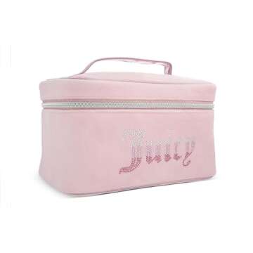 Juicy Couture Women's Cosmetics Bag - Travel Makeup and Toiletries Train Case Organizer, Size One Si...