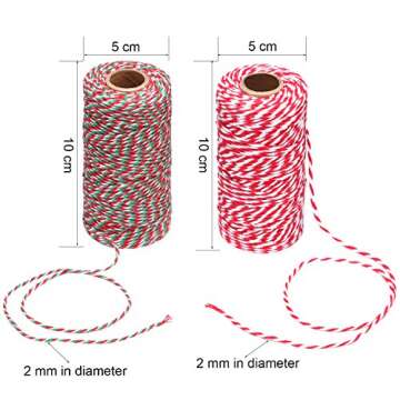 Bakers Candy Rope Ribbon Twine 2 mm Cotton Rope Cord String for Gift Wrapping Arts Crafts 656 Feet,2...