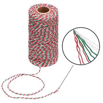 Bakers Candy Rope Ribbon Twine 2 mm Cotton Rope Cord String for Gift Wrapping Arts Crafts 656 Feet,2 Pieces