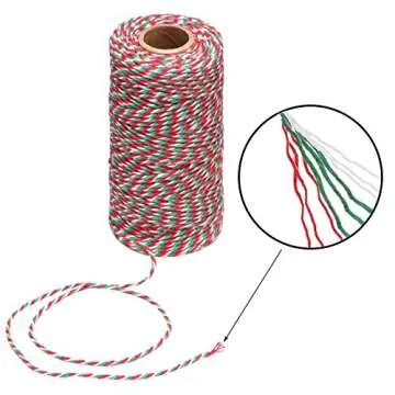 Bakers Candy Rope Ribbon Twine 2 mm Cotton Rope Cord String for Gift Wrapping Arts Crafts 656 Feet,2 Pieces