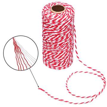 Bakers Candy Rope Ribbon Twine 2 mm Cotton Rope Cord String for Gift Wrapping Arts Crafts 656 Feet,2 Pieces