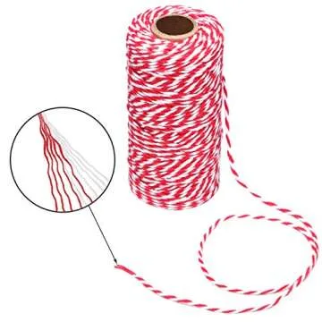 Bakers Candy Rope Ribbon Twine 2 mm Cotton Rope Cord String for Gift Wrapping Arts Crafts 656 Feet,2 Pieces
