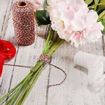 Bakers Candy Rope Ribbon Twine 2 mm Cotton Rope Cord String for Gift Wrapping Arts Crafts 656 Feet,2 Pieces