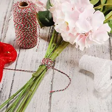 Bakers Candy Rope Ribbon Twine 2 mm Cotton Rope Cord String for Gift Wrapping Arts Crafts 656 Feet,2 Pieces