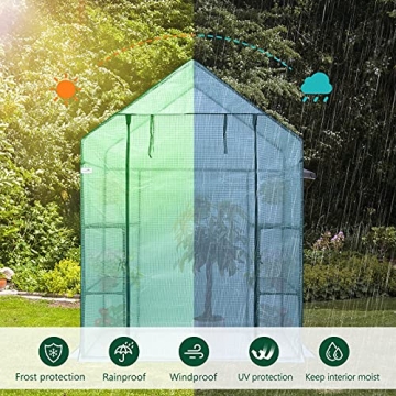 Hanience Walk-in Greenhouse with Zip Door Easy Setup