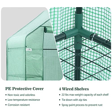 Hanience Walk-in Greenhouse with Zip Door Easy Setup