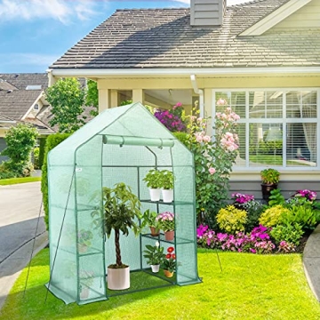 Hanience Walk-in Greenhouse with Zip Door Easy Setup