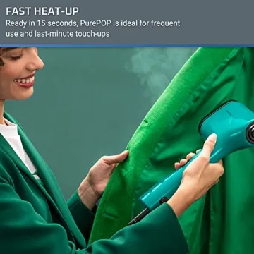 Rowenta, Steamer for Clothes, PurePop Handheld Steamer, 1.5Lbs, 15 Second Heatup, 2.3 Oz Capacity, 1150 Watts, Ironing, Green Clothes Steamer, Vacation Essentials, Travel Must Have, DR2024