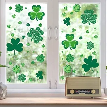 Vibrant St. Patrick's Day Window Clings 109 Pieces