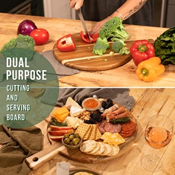 Acacia Wood Round Cutting Board for Stylish Entertaining