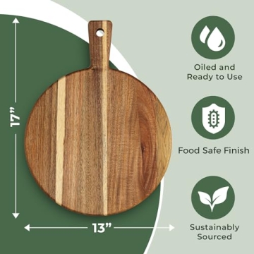 Acacia Wood Round Cutting Board for Stylish Entertaining
