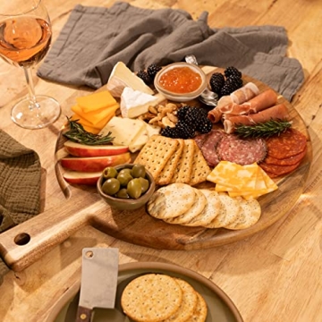 Acacia Wood Round Cutting Board for Stylish Entertaining