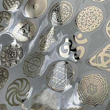 Flower of Life Metal Stickers - 35 pcs Premium Quality