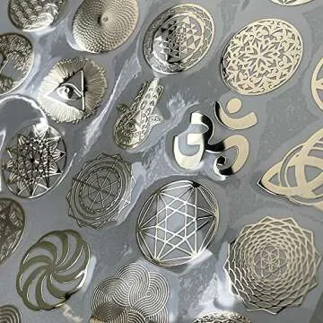 Flower of Life Metal Stickers - 35 pcs Premium Quality