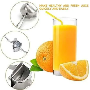 DNY Company Hand juicer , Handheld Lemon Squeezer -Aluminum Alloy hand press fruit juicer - Lime squeezer Rustproof with Food Tong , Peeler and Pack of 10 Filter Bags