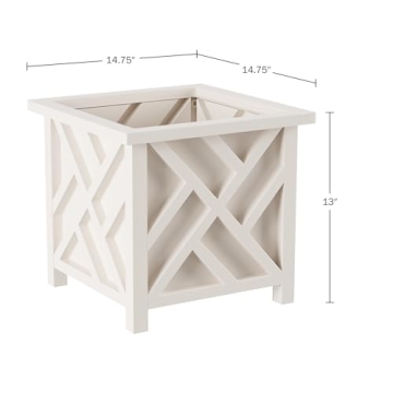 Pure Garden 14.75" Lattice Flower Box Planter