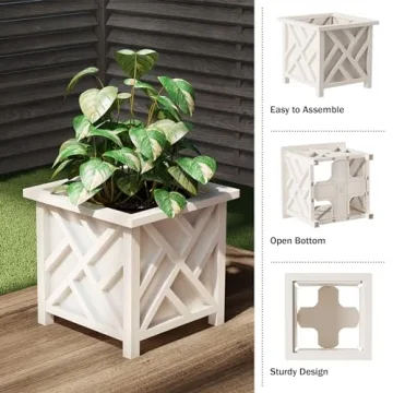 Pure Garden 14.75" Lattice Flower Box Planter