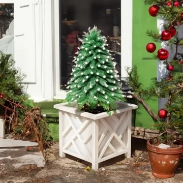 Pure Garden 14.75" Lattice Flower Box Planter