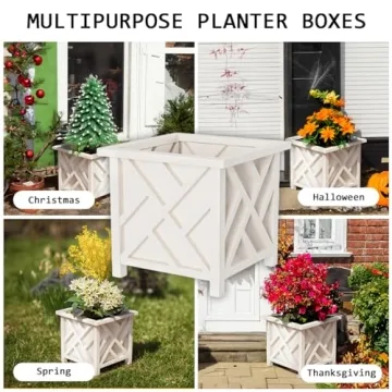 Pure Garden 14.75" Lattice Flower Box Planter