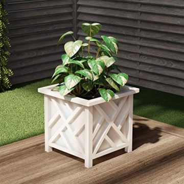 Pure Garden 14.75" Lattice Flower Box Planter